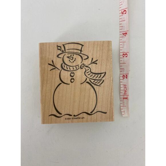 Vintage stamp for scrapbooking, card making, and crafts - Snowman Christmas - Picture 2 of 4